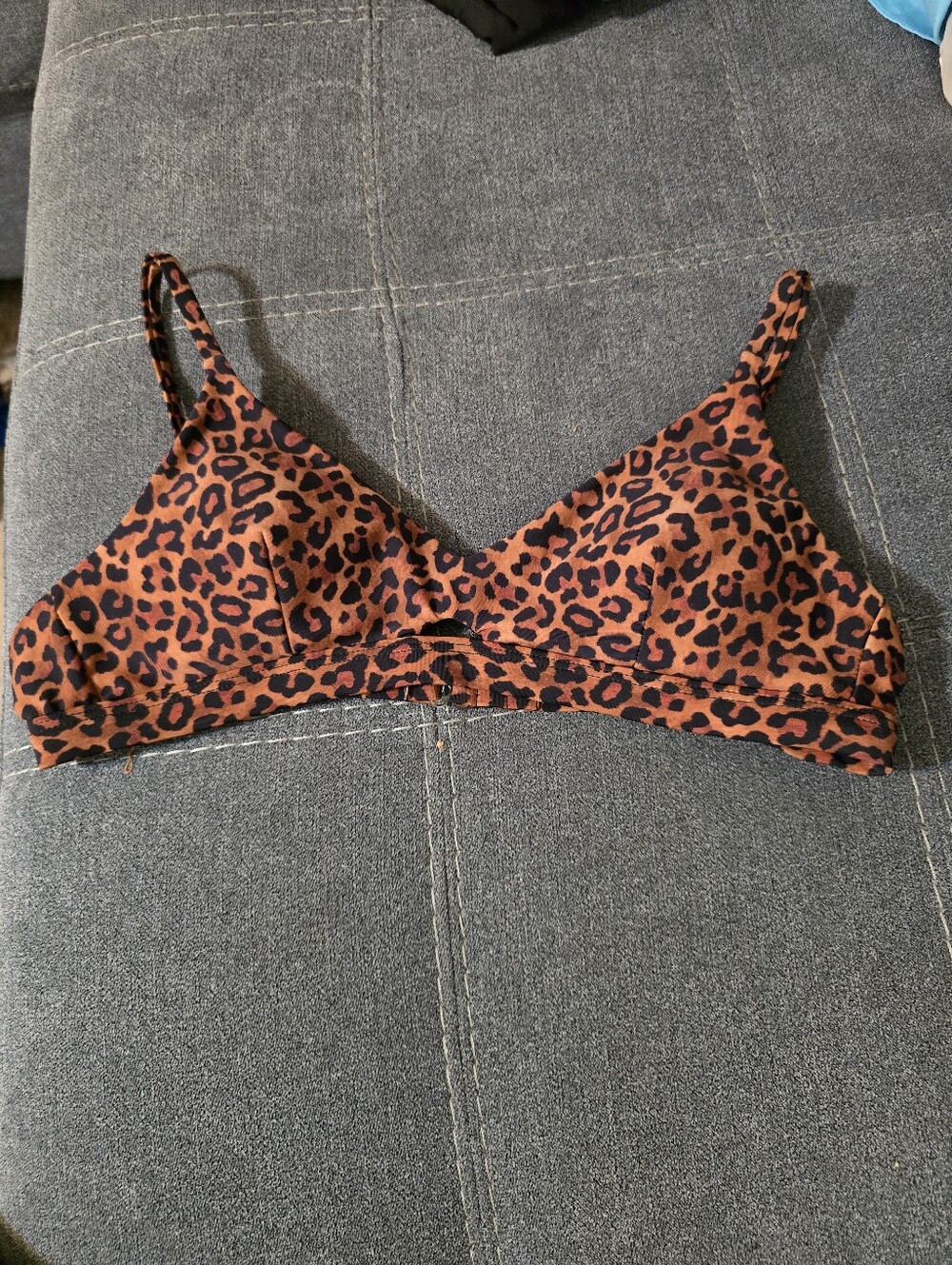 No Boundaries Leopard Print Bralette in Rust & Black
